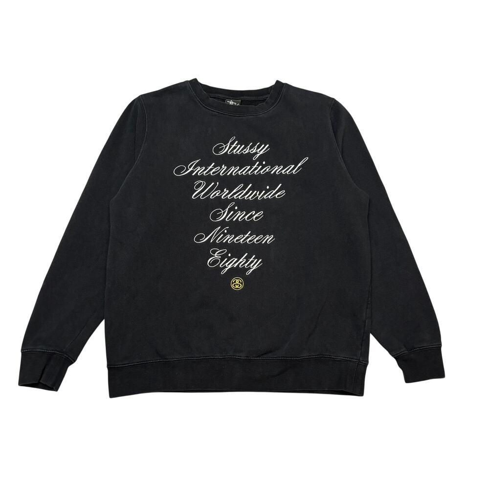Vintage Stussy International Script Sweatshirt Men's Medium Y2K Skater Surf
